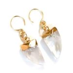 Handmade **Gold Dipped Faceted Gemstone White Turquoise Earrings Photo 0