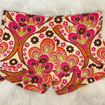 Judith March Retro 70’s Style Psychedelic Flower Power Shorts M Photo 0