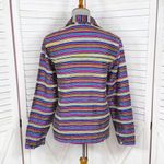 Chico's Chico’s Vintage Rainbow Striped Silk Blend Shirt Jacket Shacket Multicolor Small Photo 3
