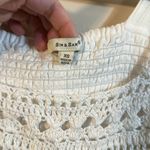 Sim & Sam White Crochet Square Neck Summer Beach Crop Ruffle Shirt Women’s XS Photo 4