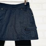 Athleta  Denim Bettona Classic Mini‎ Skirt 2 in 1 skirted Tight leggings Size XS Photo 2
