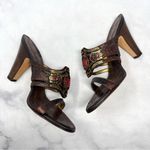 Giuseppe Zanotti NEW Vicini Vintage Y2K Leather Jeweled Mule Sandal Heel Bronze Photo 4