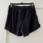 BCBGeneration  black linen blend multicolored Pom Pom pull on shorts XXS EUC Photo 2