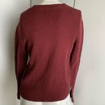 Madewell asymmetrical hem maroon ribbed long sleeve crew neck shirt Photo 3
