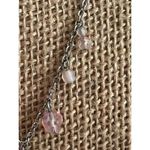 Cookie Lee  Silver tone necklace shell light pink faux pearl dangles adjustable Photo 2