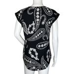 EXPRESS ‎ Shirt Women XS Black White Paisley Neutral Office Casual Versatile Photo 3