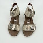 Taos Carousel 2 Wedge Sandals Size 9 Leather Python Suede Metallic Tan Photo 1