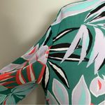 Anne cole Swim Coverup Tunic Lightweight Botanical Leaf Green Coral Lavender Photo 6