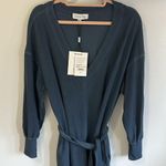 Something Navy  V Neck Long Sleeve Jumpsuit Navy Photo 4