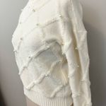 Nanette Lepore  Pearl Accent Cream Sweater small Photo 5