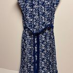 Perceptions  Blue and White Leaf Print Maxi Dress Photo 0