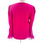 CROSBY by Mollie Burch  Teddie feather trim sweater puff sleeve hot pink sz XL Photo 2