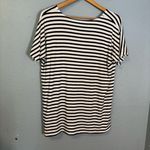 Quince  Maternity Black and White Striped‎ Bamboo Short Sleeve Tee Photo 5