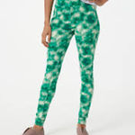 LOGO By Lori Goldstein LOGO Layers By‎ Lori Goldstien Size Small Tie Dye Green Leggings Photo 0