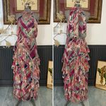 WILLA STORY Stella Metallic Colorful Ruffle Waterfall Maxi Dress Sz M 🧡🎀 Pink Size M Photo 1