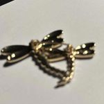 Signed Napier Rhinestone Gold Tone Blue Dragonflies Insect Brooch Pin Dragonfly Photo 1