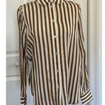 Madewell  Crinkled Button Up Shirt Womens Long Sleeve Striped Relaxed Size XXS Photo 0