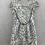 Lil Athropology Women's Blouse Flutter Cap Sleeve Size 6 Scoop Neck 100% Silk White Photo 0