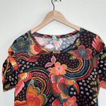 Farm Rio Womens Floral & Toucan Bird Printed Ruched Sleeve Top Size GG (XL) Photo 2