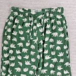 Old Navy Pajama Pants Womens M Green Polar Bear Print Cotton Drawstring Pockets Photo 4