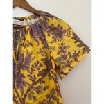 J Crew Collection Tie Neck Yellow Purple Paisley Floral Ratti Golden Top Preppy Size XS Photo 3