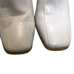 Square Toe Faux Leather Heeled Boots White Size 9 Photo 5
