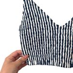 LUSANA Lila Poplin Bralette Navy‎ Stripe NWT Small Blue Photo 3