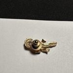 Signed Avon Christmas Holiday Candy Cane Gold Tone Brooch Tack Pin NWOT Photo 5