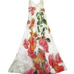 NWT SOCAPRI Floral Maxi in White Floral Print Silk Blend Slip Tank Dress 44 Size 8 Photo 0