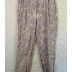 Anthropologie Womens Tamarind Giraffe Print Linen Lyocell Pleated Joggers Size 4 Photo 0