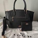 Coach Elise Black Leather Satchel and matching Wallet Set Photo 1