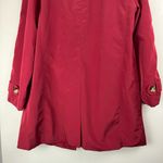 London Fog  Red Button Front Trench Coat Jacket Sz Medium Plaid Flannel Lined Photo 14