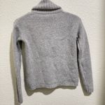 Garnet Hill Womens Sweater XS Gray Grey 100% Cashmere Turtleneck Cable Cozy Soft Photo 3