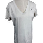 Nike  Dri-Fit White V-Neck Tee Running Training Tennis‎ Pickleball Athleisure Med Photo 0