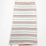 Free People Nordic Stripe Sweater Knit Midi Pencil Skirt Orange Cream Medium Photo 2