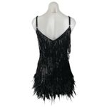 Black Beaded Sequin Feathers Sleeveless Cami Camisole Mini Cocktail Dress Szie M Size M Photo 1