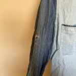 Cloth & Stone  Chambray Shirt Women's Small Blue Two‎ Tone Tencel Roll Tab Sleeve Photo 5