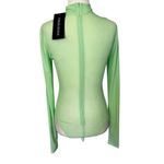 David Koma Long Sleeve Mesh Bodysuit in Mint UK 10 New Womens Long Sleeve Top Green Size 6 Photo 7