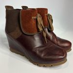 Merrell  wedgetarian cinnamon smooth leather ankle boots women’s size 7 casual Photo 3