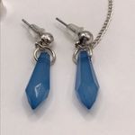 Supernatural Earring Set Angel Banishing Sigil and Faux Blue Crystals with Cuff Silver Photo 5