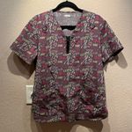 Scrubaid Women’s Tapered Fit Four Way stretch Scrubs Top Breast Cancer Awareness Gray Size L Photo 1