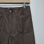 Maeve Anthropologie The Colette Crop Suede High-Rise Wide-Leg Pants Brown Sz 28 Photo 5