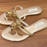 Badgley Mischka American Glamour Rose Gold Embellished Rhinestones Sandals 7.5 Photo 0