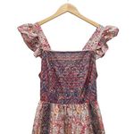 Haute Hippie NEW Tiered Maxi Dress Red Blue Floral Size 10 Prairie Boho Cowgirl Photo 5