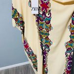 ZARA  Multicolored V-Neck Tunic Short Sleeves Midi Summer Beach Dress Size XL Photo 8