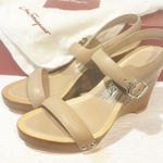 Salvatore Ferragamo  Size 7C Tan Leather Wedge Strappy Sandal NEW Photo 0