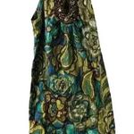 Y2K Printed Beaded Dress Green Size 8 Photo 0