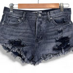 We The Free Black Distressed Denim Cut Off Jean Shorts Womens 25 Festival Micro Photo 0