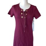 Calvin Klein NWT Lace Up T Shirt Dress In Raspberry Photo 1