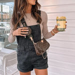 Free People We The Free Ziggy Shortalls Black S Photo 0